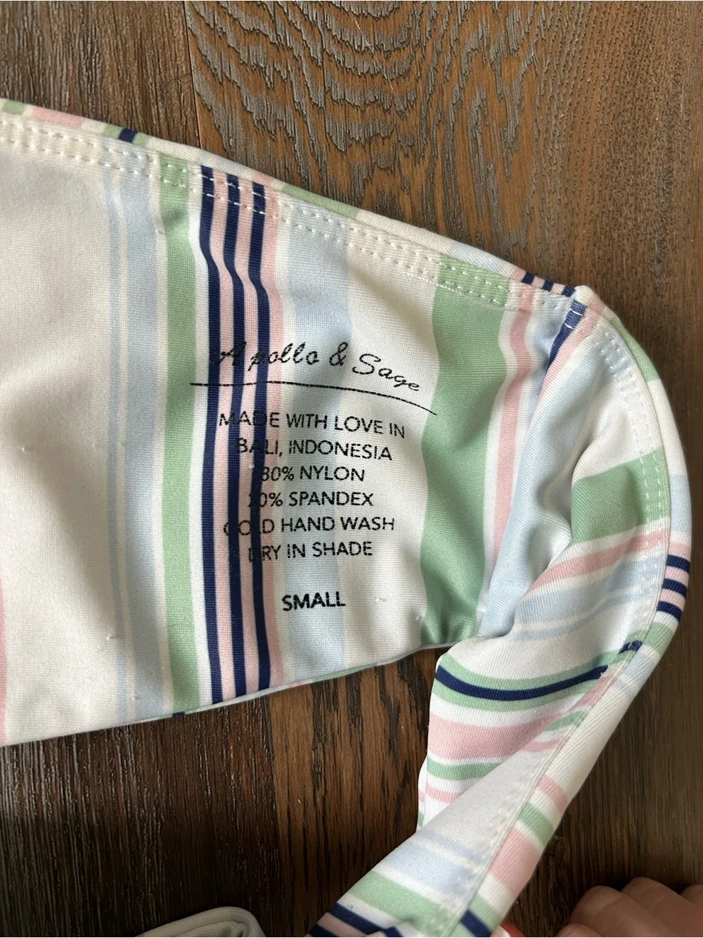 Apollo & Sage Striped Bandeau Bikini Set - Picture 3 of 4